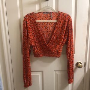 Urban Outfitters - Cropped Crossover Blouse